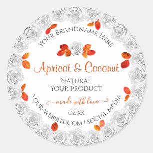 Etiquetas para produtos de Rosas Brancas bonito Fo