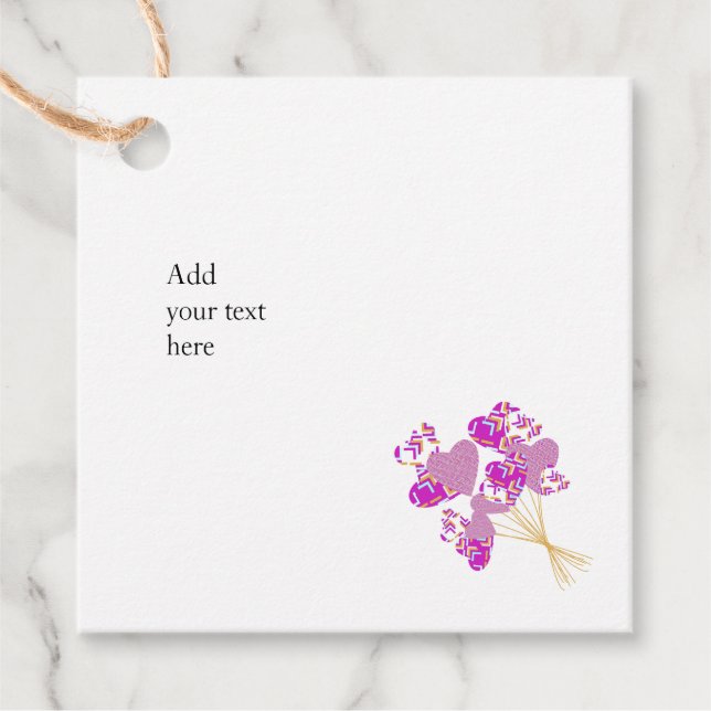 Etiquetas para regalos con globos geométr (Frente)