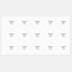 Etiquetas Parabéns mínimos simples adicionar nome data ano d