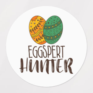 Etiquetas Páscoa Pun Eggspert Hunter Humor Engraçado Citação
