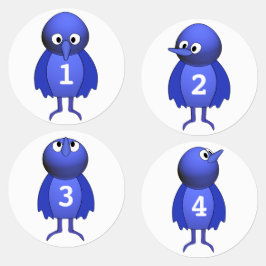 Etiquetas Pássaros Azuis Cutes Personalizados