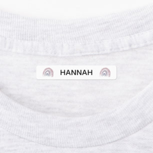 Etiquetas Pastel Arco-Íris Nome Personalizado Roupas para C