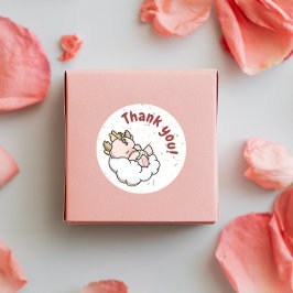 Etiquetas Pastel Pink Yellow Baby Dragon Obrigado Stickers