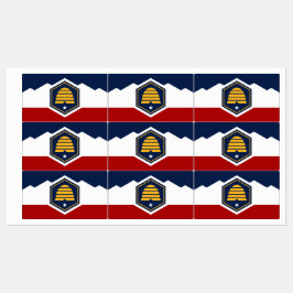 Etiquetas Patriotic labels with flag of Utah, USA