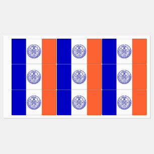 Etiquetas patrióticas com a bandeira da Nova
