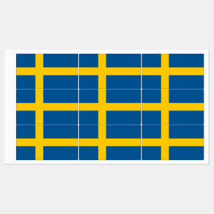 Etiquetas patrióticas com a bandeira da suecia