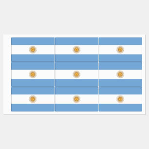Etiquetas patrióticas com a bandeira de Argentina