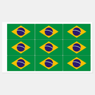 Etiquetas patrióticas com a bandeira de Brasil