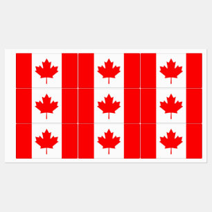 Etiquetas patrióticas com a bandeira de Canadá