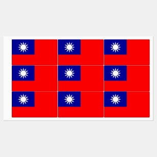 Etiquetas patrióticas com a bandeira de Formosa