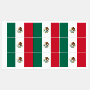 Etiquetas patrióticas com a bandeira de México