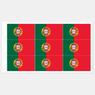 Etiquetas patrióticas com a bandeira de Portugal
