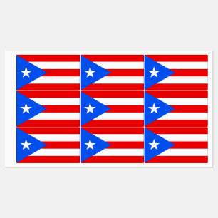 Etiquetas patrióticas com a bandeira de Puerto