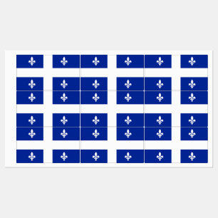 Etiquetas patrióticas com a bandeira de Quebeque