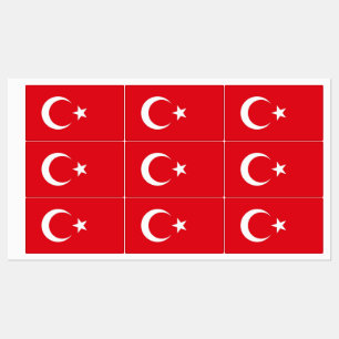 Etiquetas patrióticas com a bandeira de Turquia