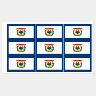 Etiquetas patrióticas com a bandeira de West