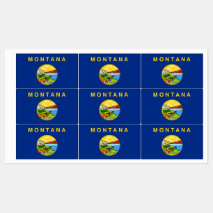 Etiquetas patrióticas com a bandeira do estado de