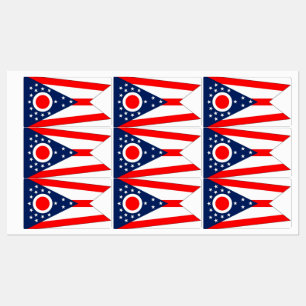 Etiquetas patrióticas com a bandeira do estado de