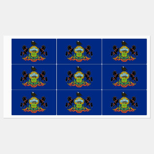 Etiquetas patrióticas com a bandeira do estado de