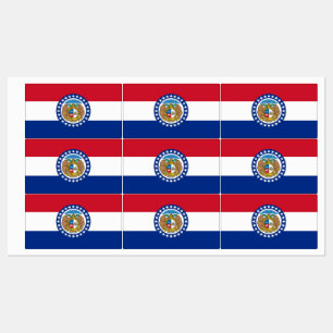 Etiquetas patrióticas com a bandeira do estado de