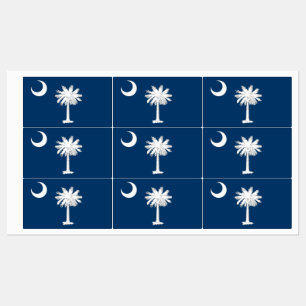 Etiquetas patrióticas com a bandeira do estado de