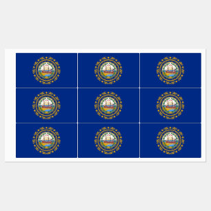 Etiquetas patrióticas com a bandeira do estado de
