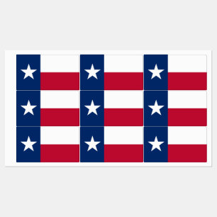 Etiquetas patrióticas com a bandeira do estado de