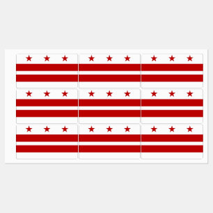 Etiquetas patrióticas com a bandeira do Washingto