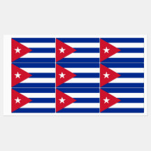Etiquetas patrióticas com bandeira cubana
