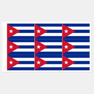 Etiquetas patrióticas com bandeira cubana