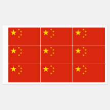 Etiquetas Patrióticas com bandeira da China