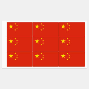Etiquetas Patrióticas com bandeira da China