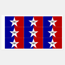 Etiquetas Patrióticas com bandeira da cidade de Sa