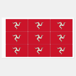 Etiquetas Patrióticas com bandeira da Ilha de Man