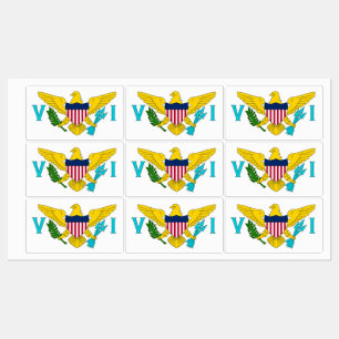 Etiquetas Patrióticas com bandeira das Ilhas Virg