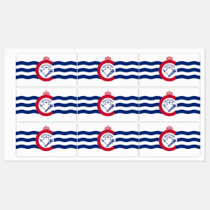 Etiquetas Patrióticas com bandeira de Cincinnati
