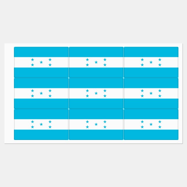 Etiquetas Patrióticas com bandeira de Honduras (Folha)