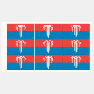 Etiquetas Patrióticas com bandeira de Kansas City,