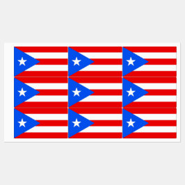Etiquetas patrióticas com bandeira de Porto Rico