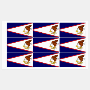 Etiquetas Patrióticas com bandeira de Samoa Ameri