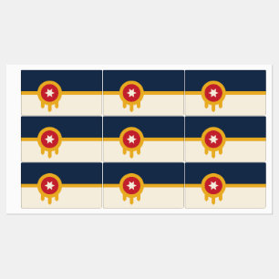 Etiquetas Patrióticas com bandeira de Tulsa, Oklah