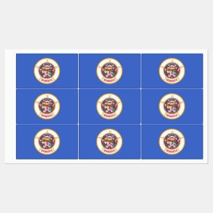 Etiquetas Patrióticas com bandeira do Estado de M