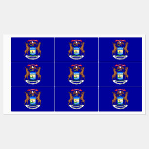 Etiquetas Patrióticas com bandeira do Estado de Mi