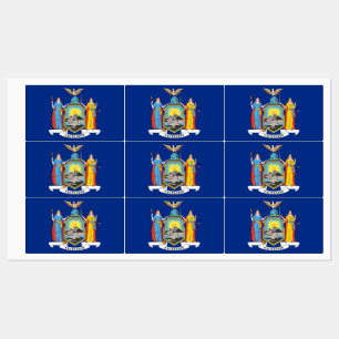 Etiquetas Patrióticas com bandeira do Estado de N
