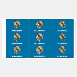 Etiquetas Patrióticas com bandeira do Estado de Ok