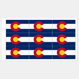 Etiquetas Patrióticas com bandeira do Estado do Co
