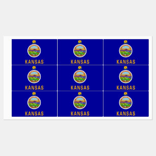 Etiquetas Patrióticas com bandeira do Estado do Ka