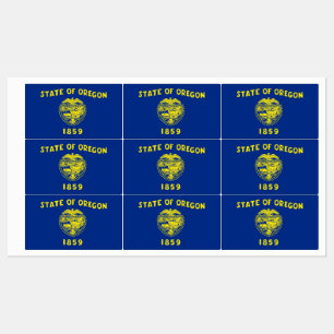 Etiquetas Patrióticas com bandeira do Estado do Or
