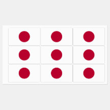 Etiquetas patrióticas com bandeira do Japão
