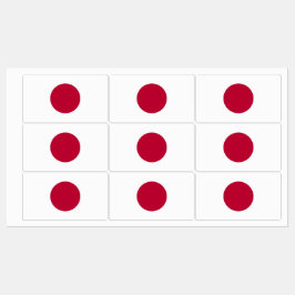 Etiquetas patrióticas com bandeira do Japão